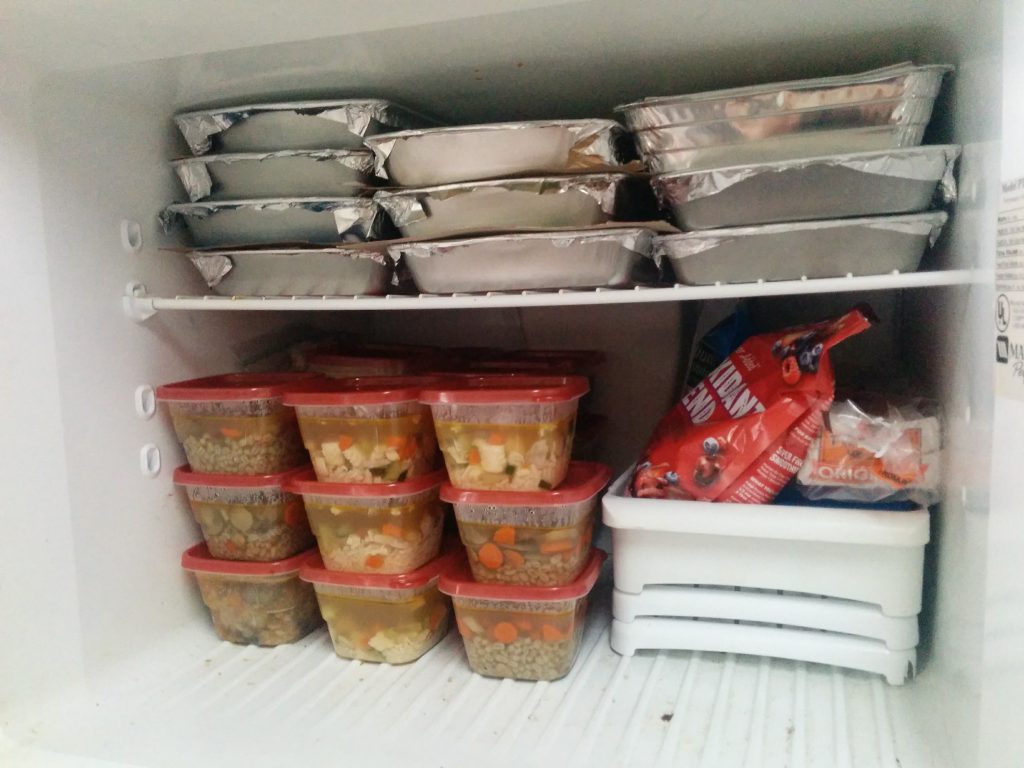 freezer full of casseroles